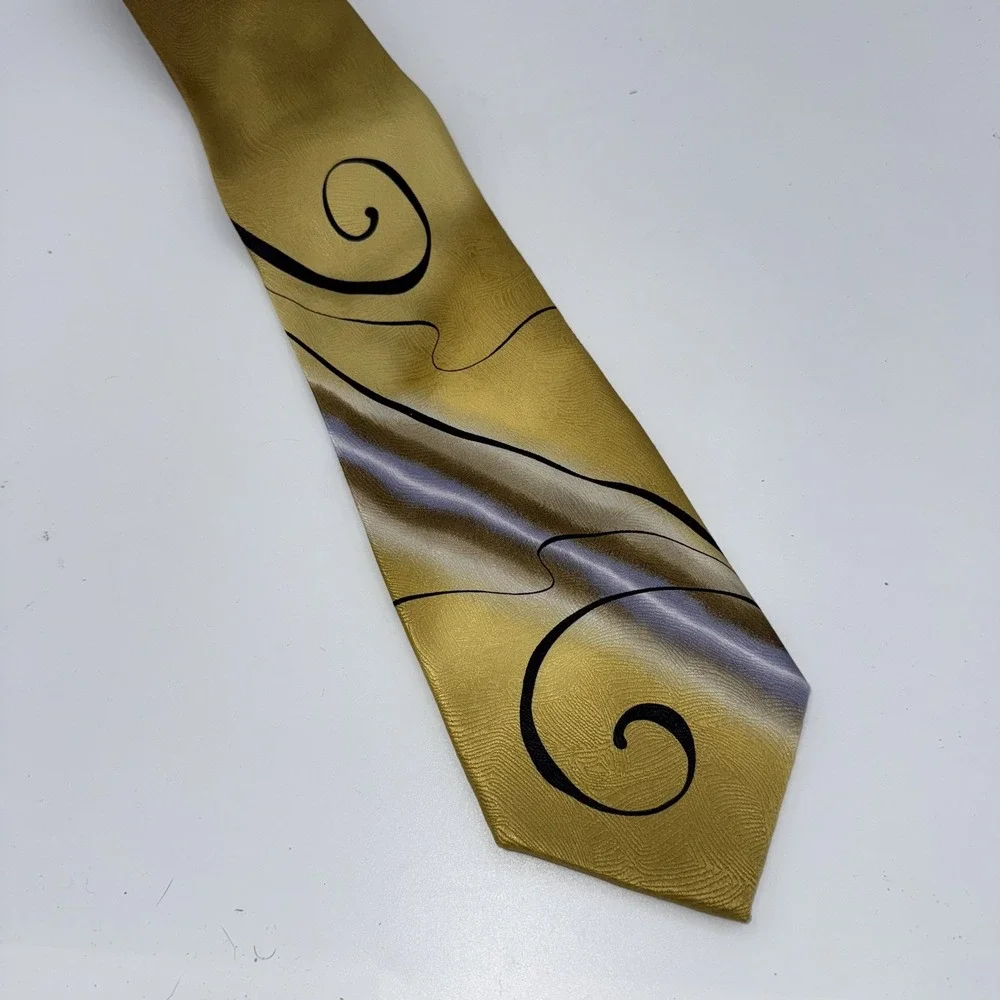 J Garcia Tie Mens Banyan Trees II Collection Thirty-Five Swirl Abstract Silk - Picture 3 of 6